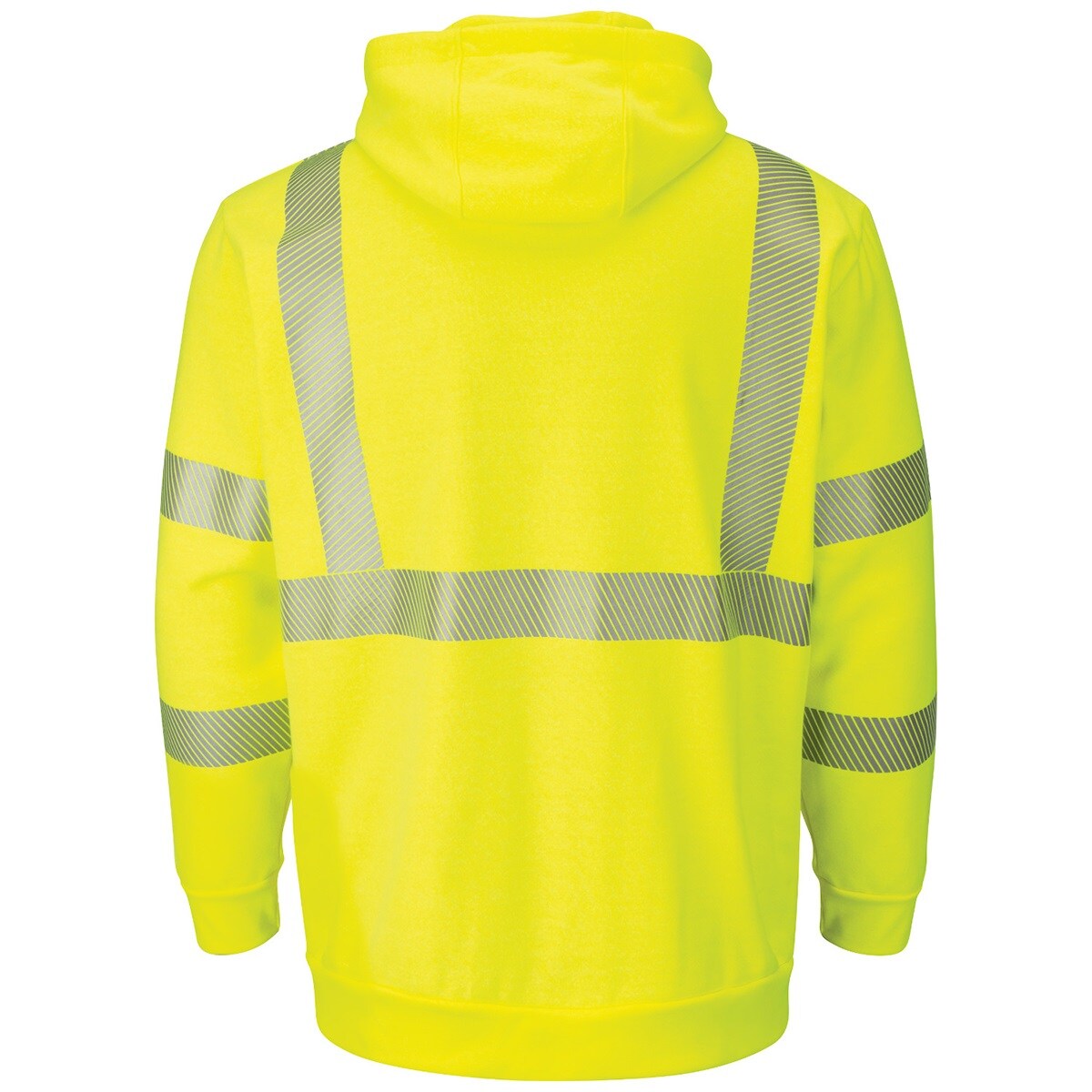 Bulwark Hi-Vis Hooded Fleece FR Sweatshirt with Waffle Lining in Hi-Vis Yellow